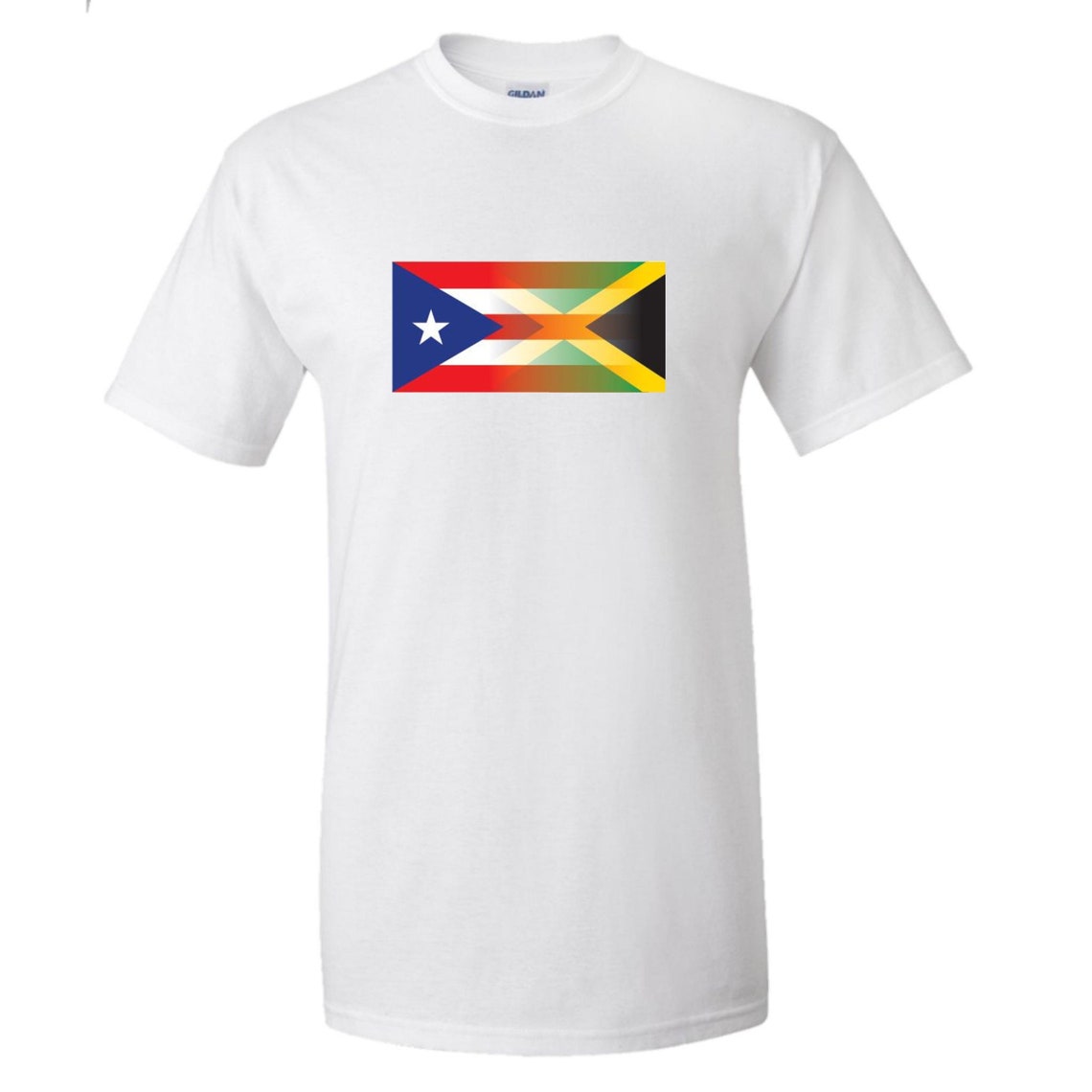 Men's Puerto Rican and Jamaica Flag T/shirt Mixed Etsy