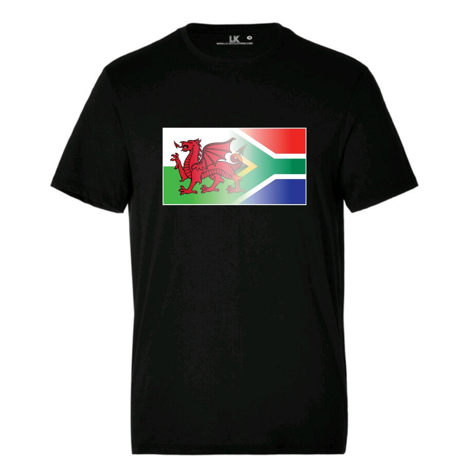 Image of Men's Welsh & South Africa Mixed Heritage Flag T/Shirt | Nationality