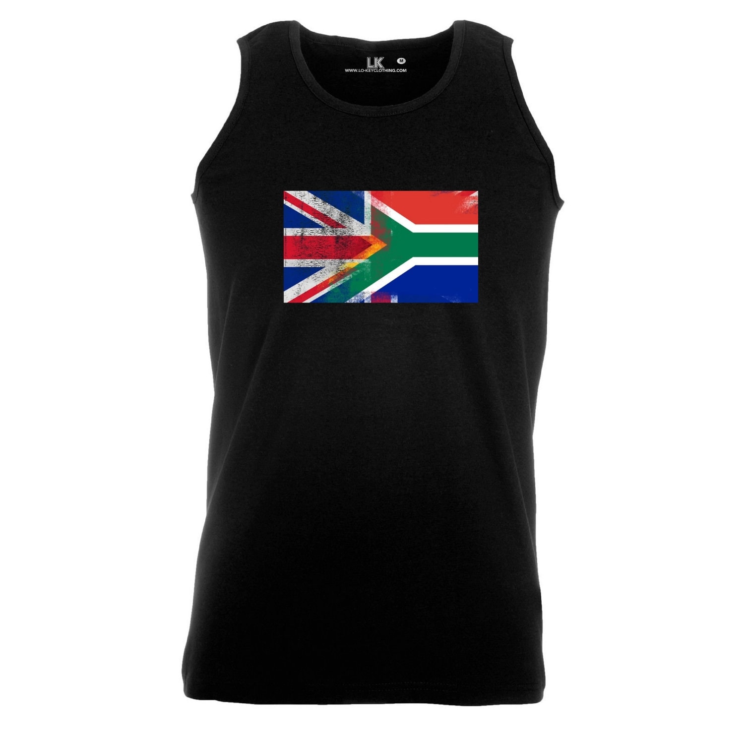 Image of Men's England & South Africa Flag Tank Tshirt | Mixed Heritage Nationality
