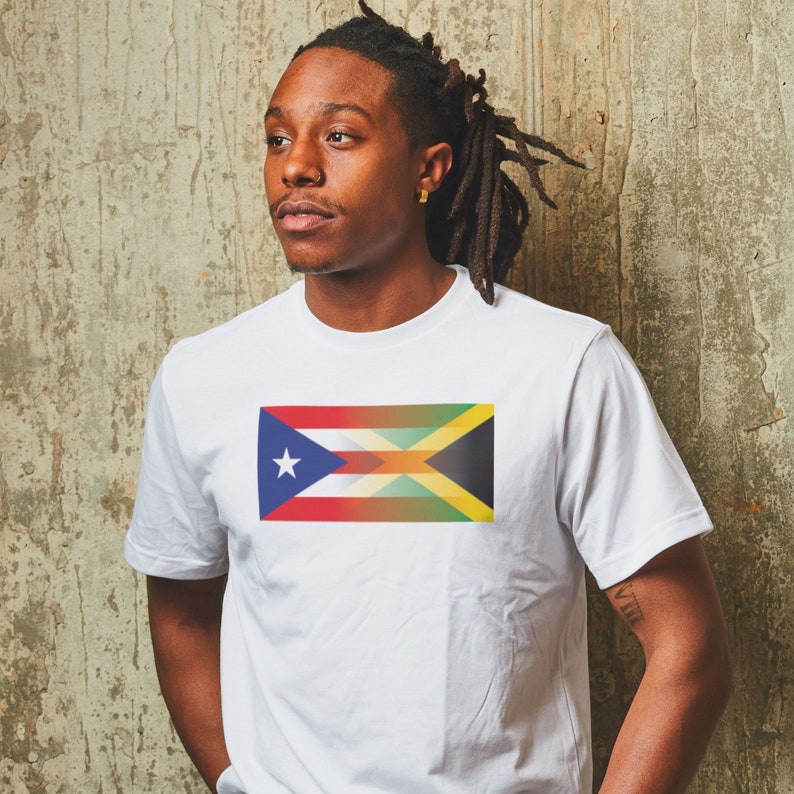 Men's Puerto Rican and Jamaica Flag T/shirt Mixed Etsy
