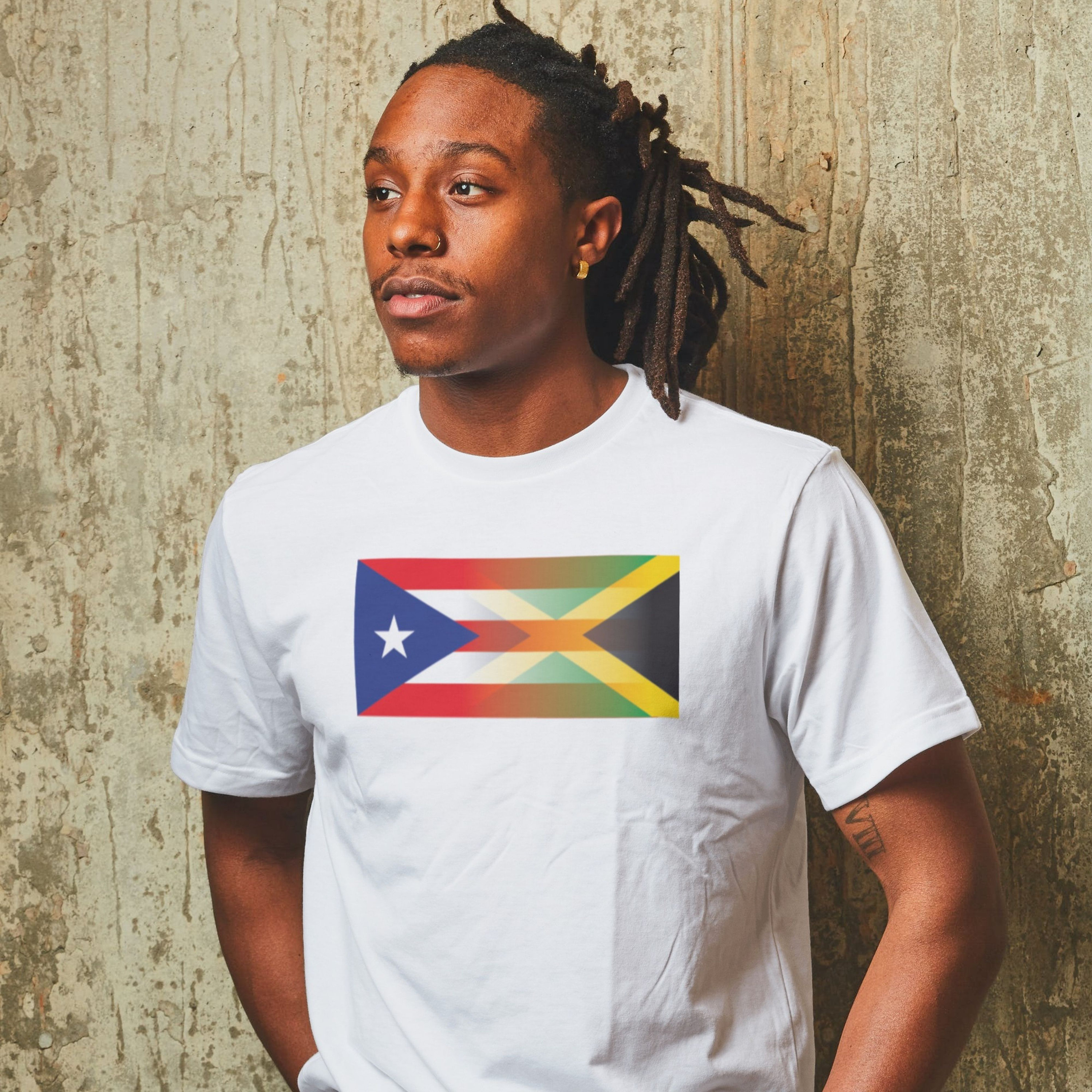 Men's Puerto Rican and Jamaica Flag T/Shirt Mixed Etsy