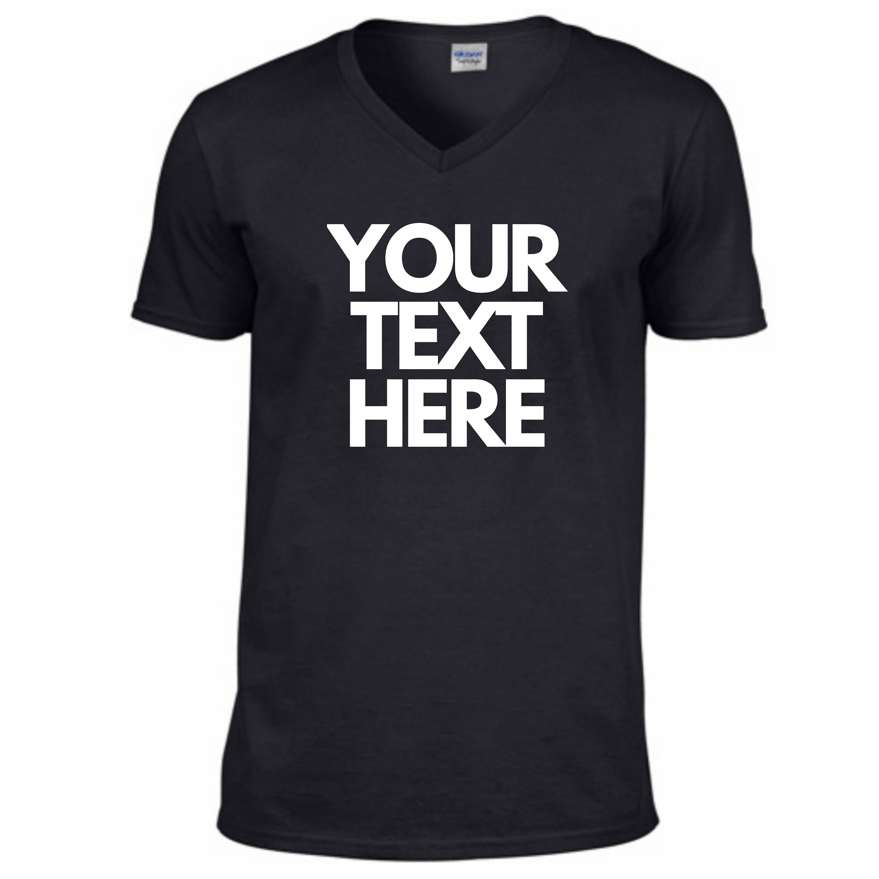Image of Men's Personalise V Neck T/Shirt | Tops Slogan Picture Tees