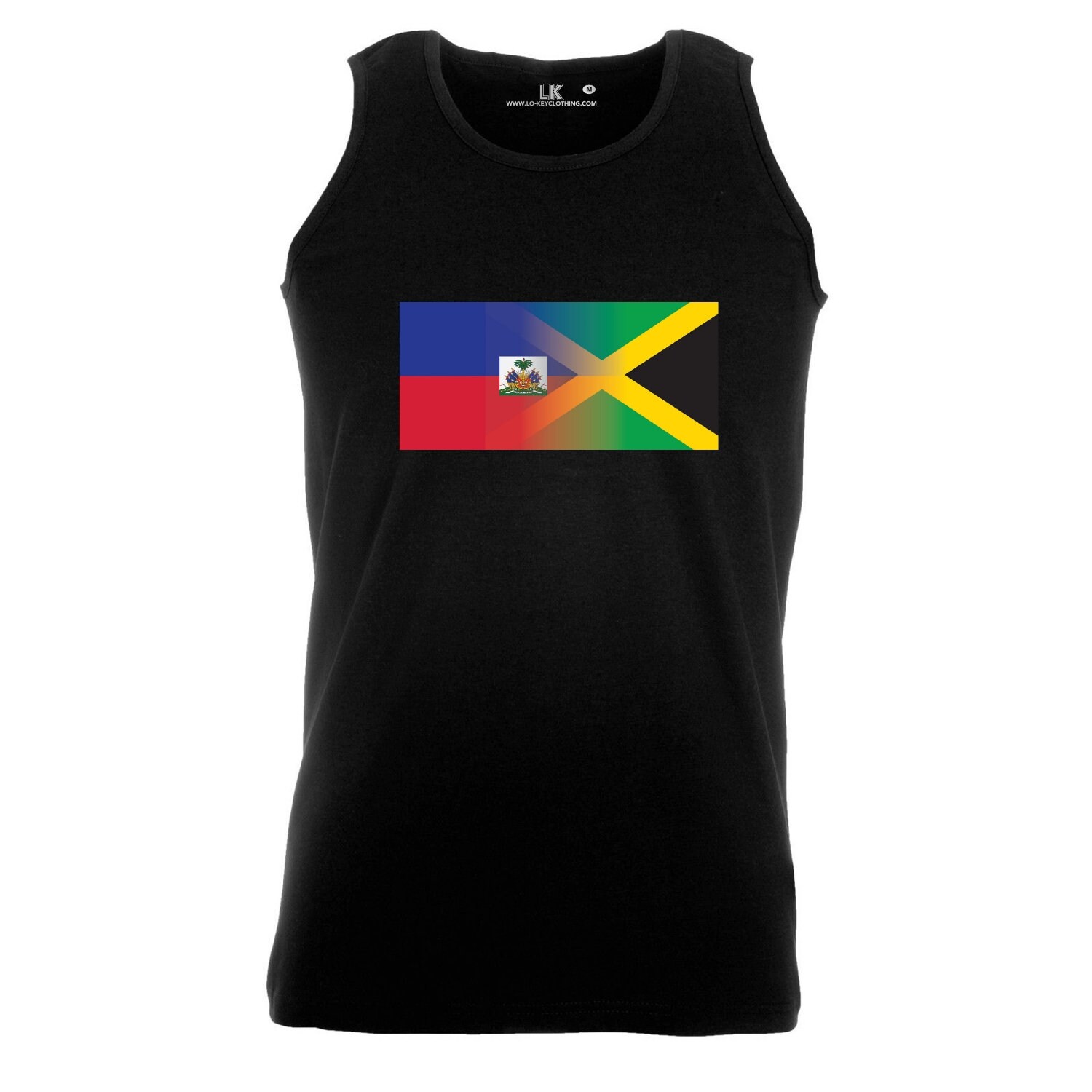 Image of Haitain & Jamaican Mixed Heritage Flag Tank Top Tshirt