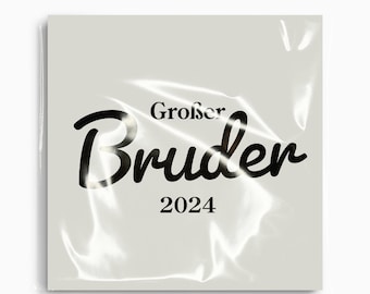 Bügelbild | großer Bruder 2024 , Schriftzug mit Namen oder Jahreszahl, in verschiedenen Maßen und Farben, Applikation für Shirt