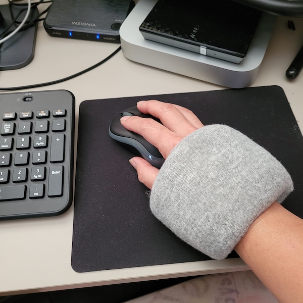 New! Computer Mouse Pad Accessory Unisex Solid Grey Wrist Pain Relief now in Extra Large Sizes for Injured Wrist or Carpal Tunnel