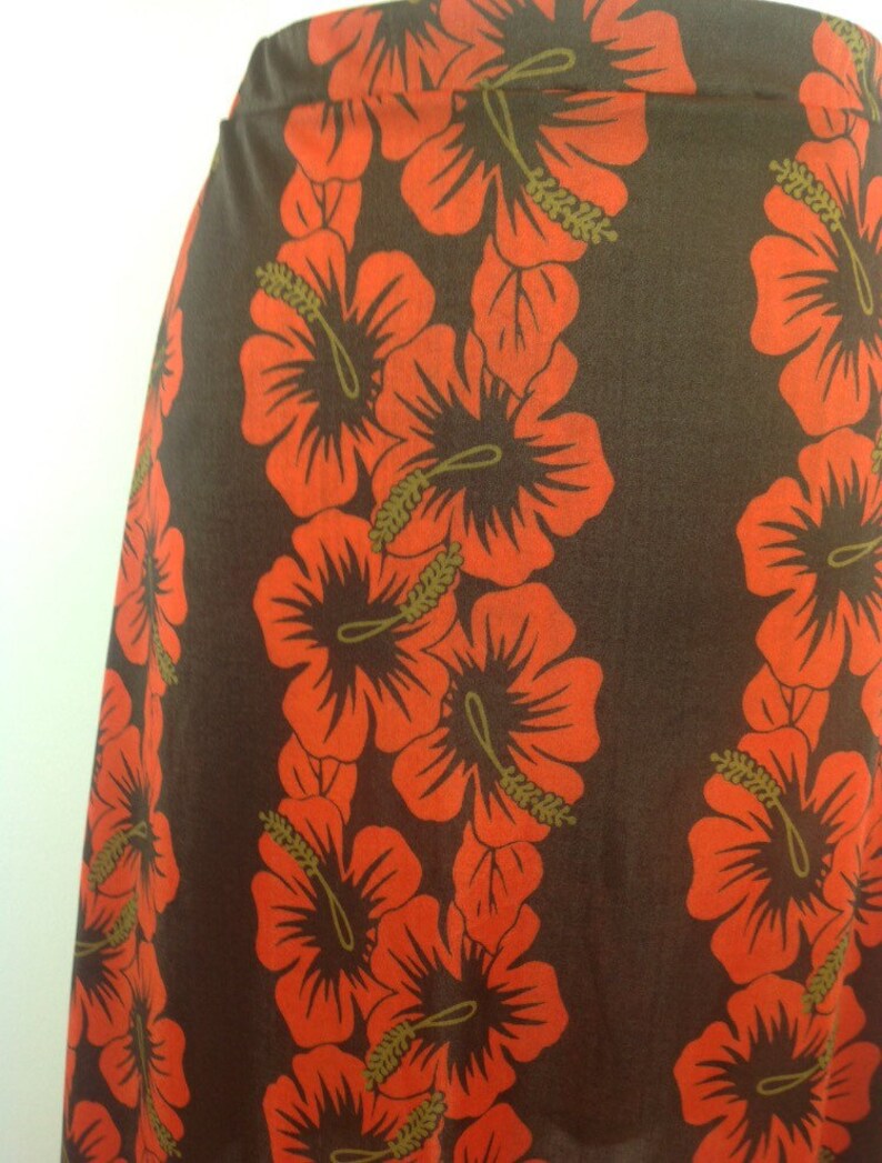 Retro Skirt 70s Style Lycra Skirt Northern Soul Size 6 8 UK Vintage 90s Orange Brown Poppy Skirt