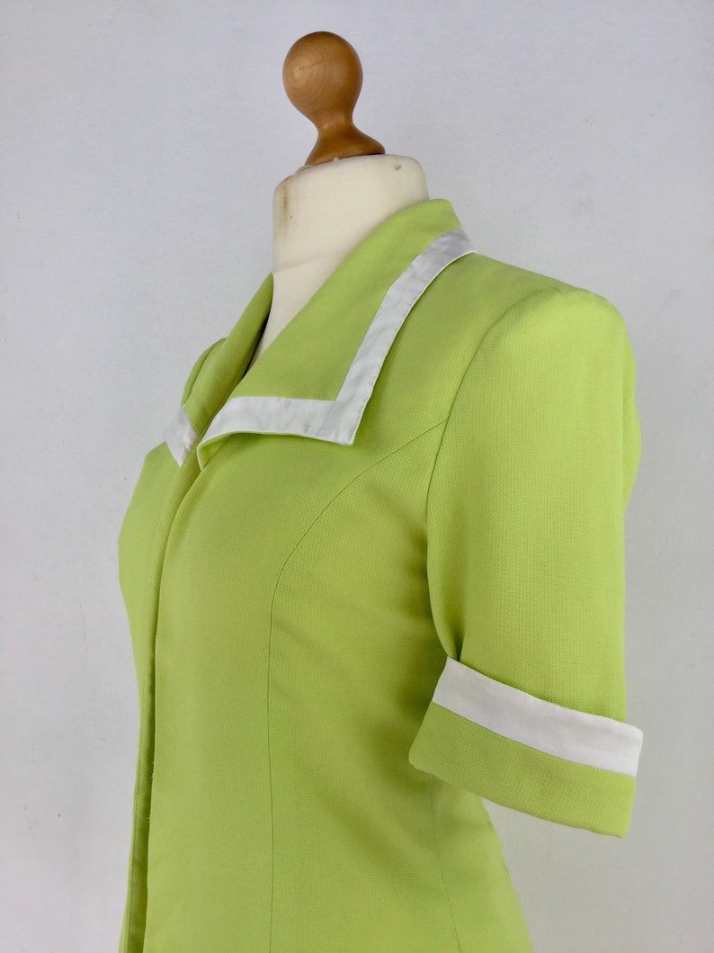 Overshirt Jacket Vintage 90s Ladies Lime Green 12 Sleeve Fitted Blazer Size 14 UK