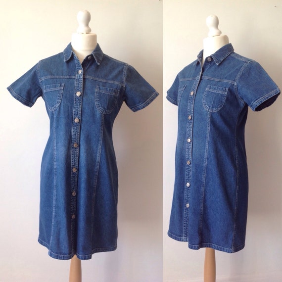ladies denim dress size 14