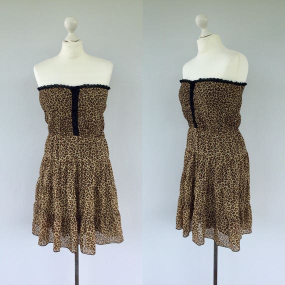 leopard print corset dress