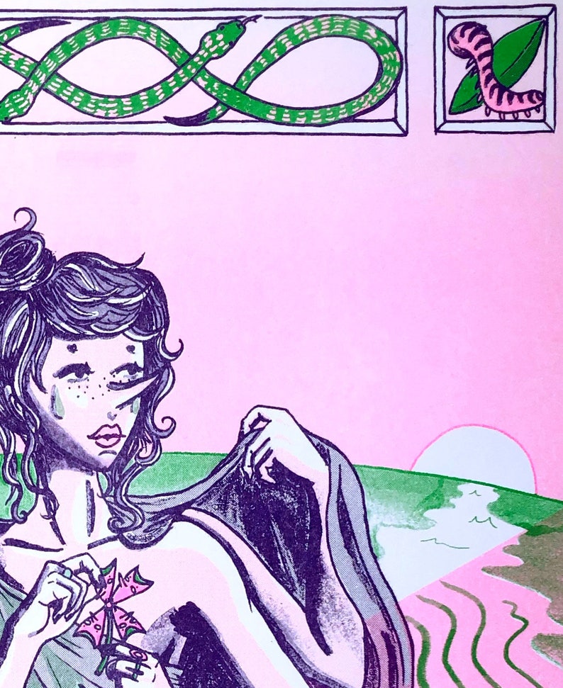 Original 3 Color Risograph Print Unframed Arrival