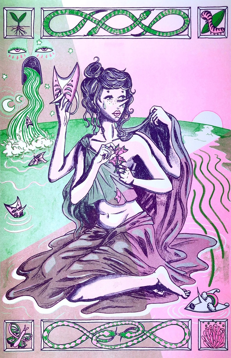 Original 3 Color Risograph Print Unframed Arrival
