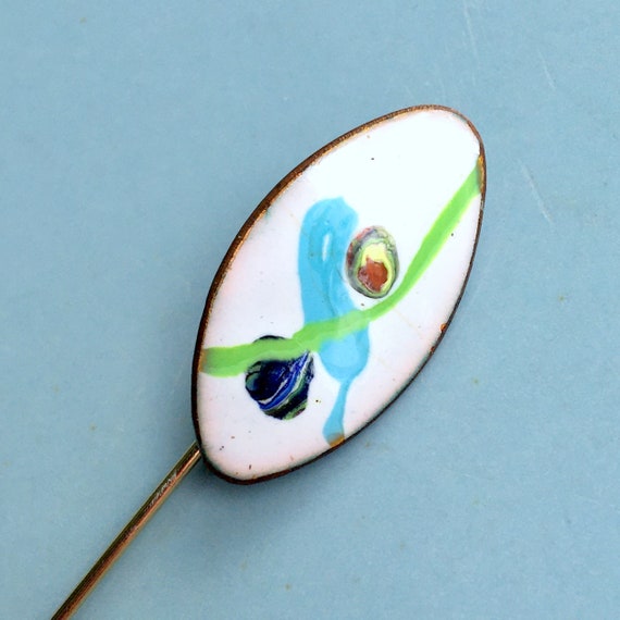 Quebec Psychedelic Enamel Stick Pin, 1960’s Vinta… - image 1