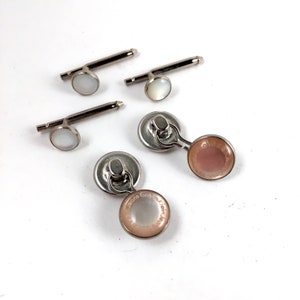 Calvin Klein Pearlized Tuxedo Cufflink & Button Set, 1970’s Vintage