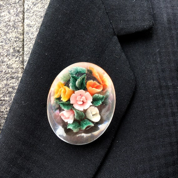 Lucite brooch on sale