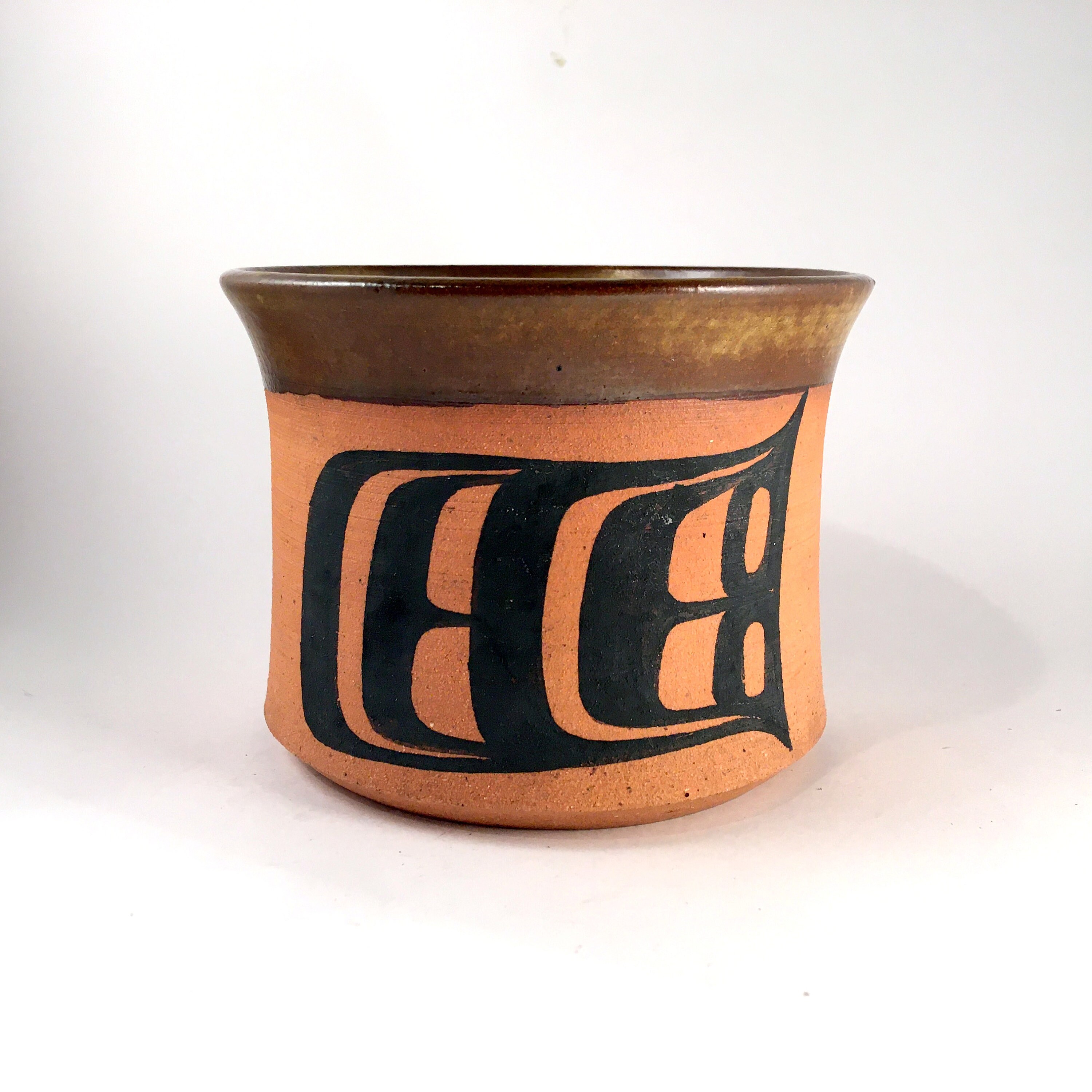 【 mku さま】vintage pottery case ❀ バラの絵 Judy Cranmer 5” Jardinière, Kwakiutl Northwest Coast Pottery