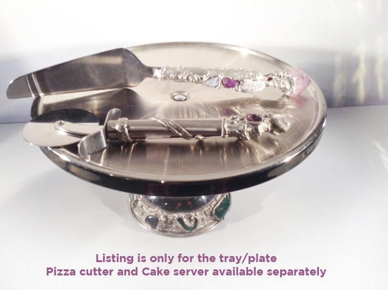 gemstone pizza and cake plate Cake stand Pizza tray Pizza Stand Cake server tray