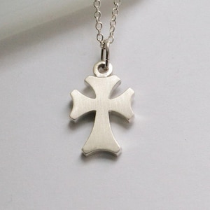 Silver Cross, Confirmation Cross pendant, Holy Communion Cross, Boy&#39;s Cross pendant, Communion Gifts, Sponsor gift, Reversable Cross pendant