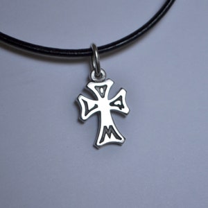 Confirmation Cross, OLQM Cross, boy&#39;s communion cross, confirmation gift, silver gothic cross, reversible cross, communion gift