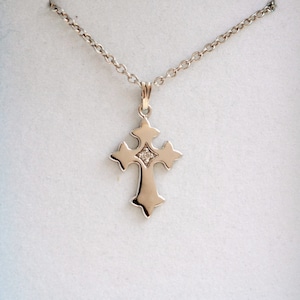 Sterling Silver Baptismal Cross: Holy Communion Christian Jewelry