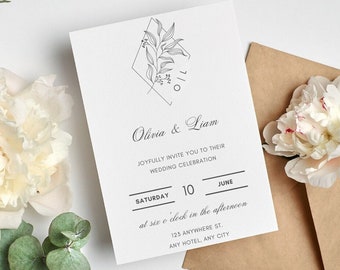 Digital Wedding Invitation - Floral