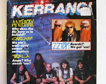 1990 KERRANG! Magazine ZZTOP, ANTHRAX, DANZiG