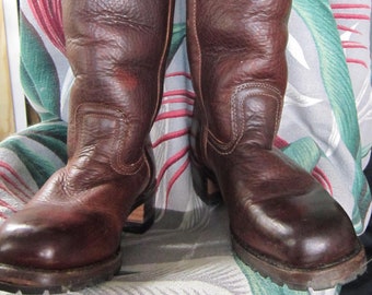FRYE CAMPUS SHEARLING tall lined brown boots 6.5-7