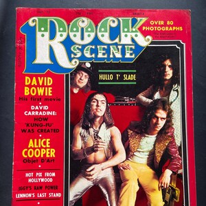 ROCK SCENE magazine Sept. 1973 featuring David Bowie, Alice Cooper, Jimmy Page, Led Zeppelin, Iggy Pop, John Lennon, Al Green, Modern Lovers