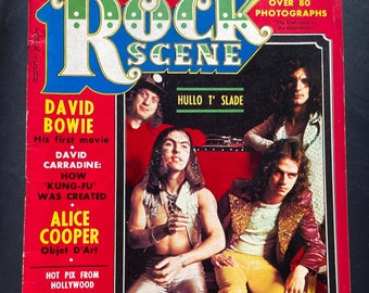 ROCK SCENE magazine Sept. 1973 featuring David Bowie, Alice Cooper, Jimmy Page, Led Zeppelin, Iggy Pop, John Lennon, Al Green, Modern Lovers