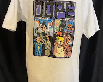 RARE Vintage The Fabulous Furry Freak Brothers DOPE: Before and After Gilbert Shelton 1985 shirt