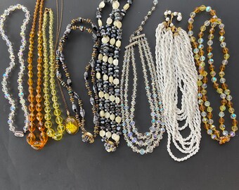 Vintage estate costume jewelry chokers and short necklaces lot