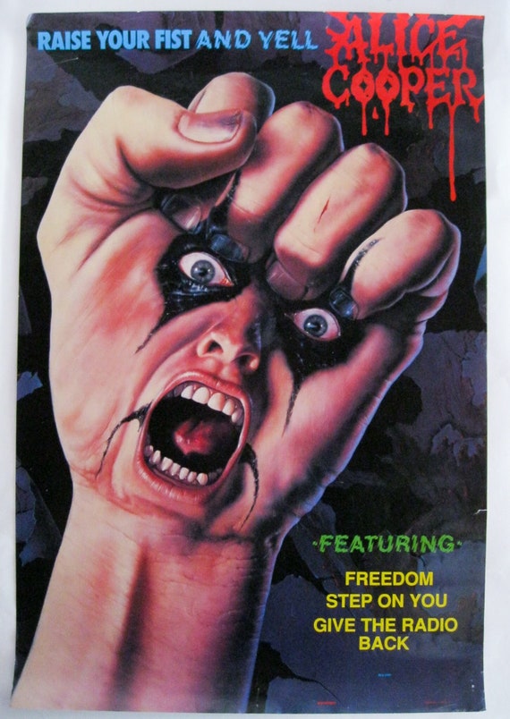 1987 ALICE COOPER & - PROMO Etsy Yell Raise Fist Your Poster