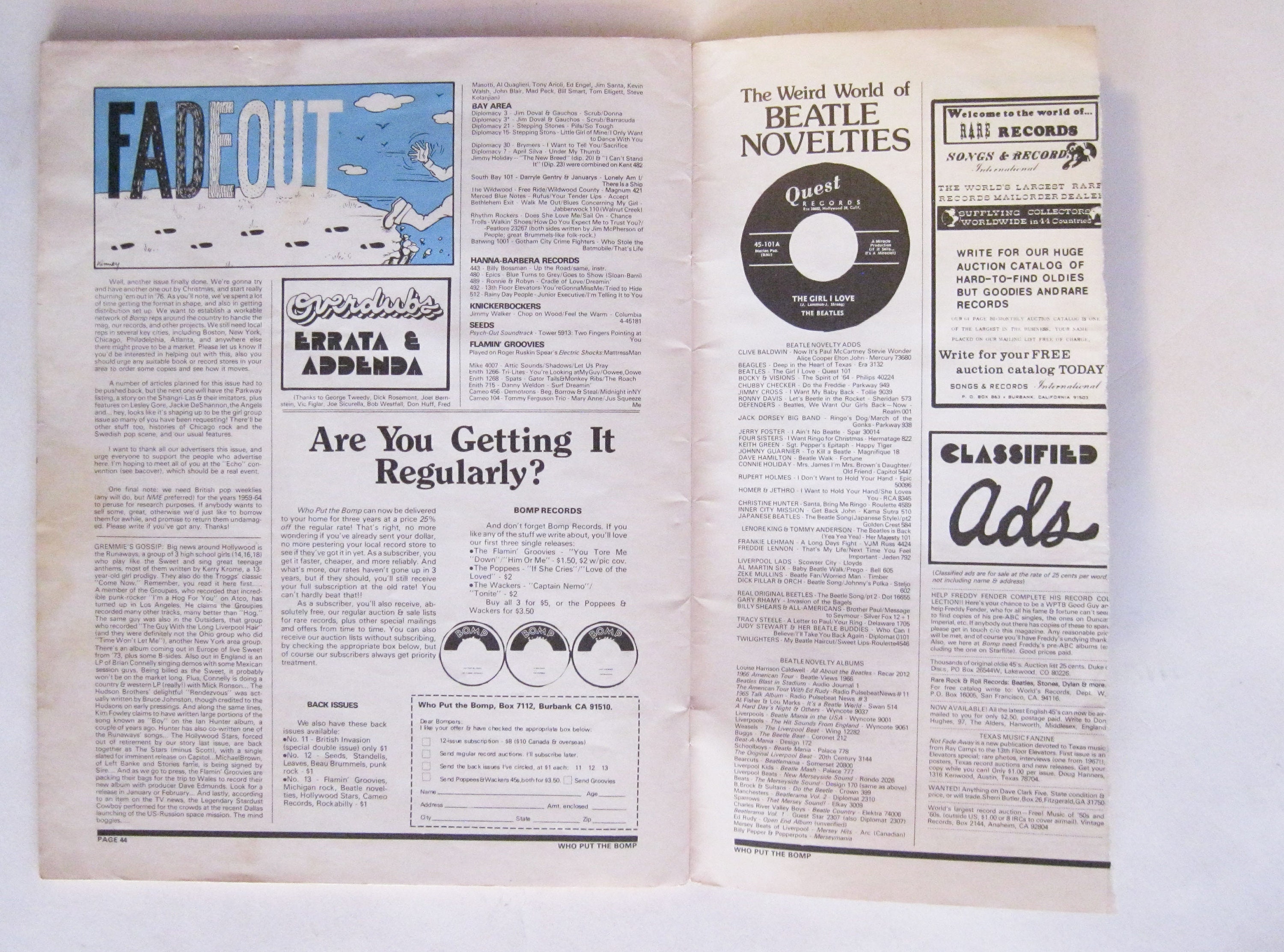 1975 who Put the BOMP Magazine MUSIC & Lifestyle - Etsy
