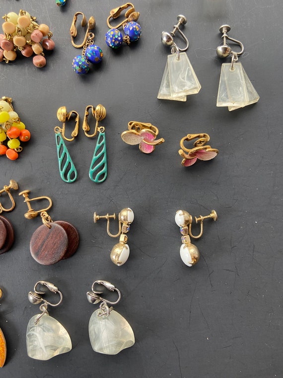 Vintage no pierce earrings clip on earrings 52 pa… - image 5