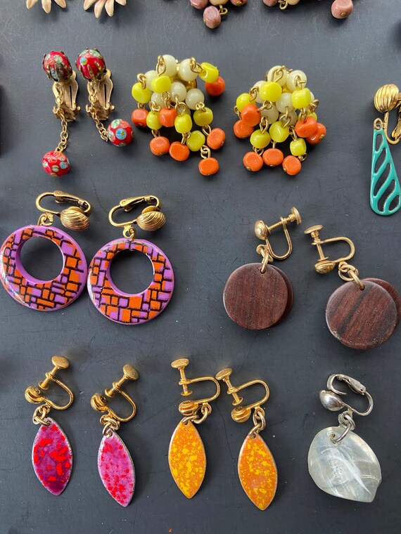 Vintage no pierce earrings clip on earrings 52 pa… - image 4