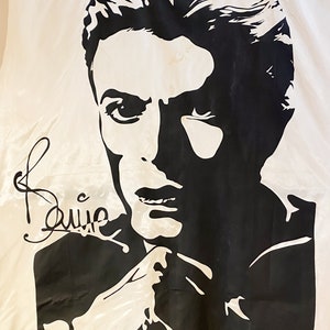 LARGE ViNTAGE BOWIE 1970s SILKSCREEN/WALLHaNGING/TaPESTRY