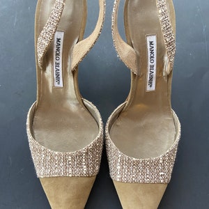 VIntage MANOLO BLAHNIK sling back heel shoes size 40 (size 9 in U.S.) handmade in Italy