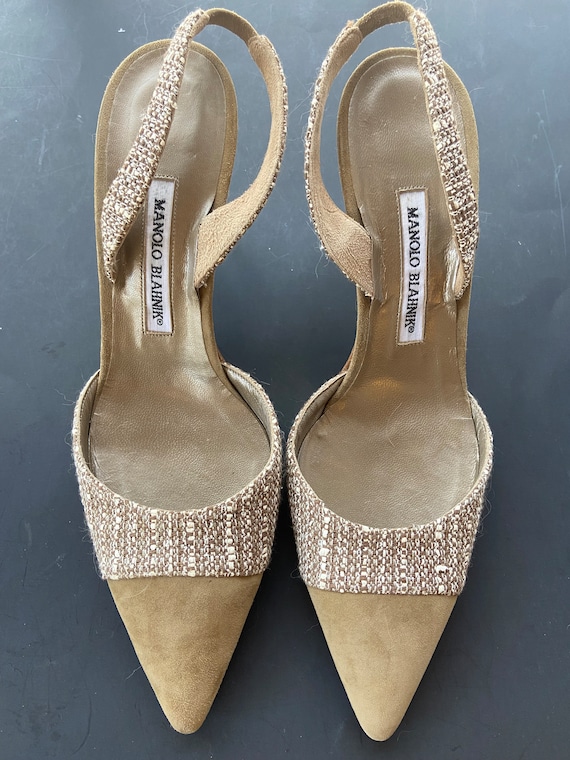 Vintage MANOLO BLAHNIK Sling Back Heel Shoes Size 40 (size 9