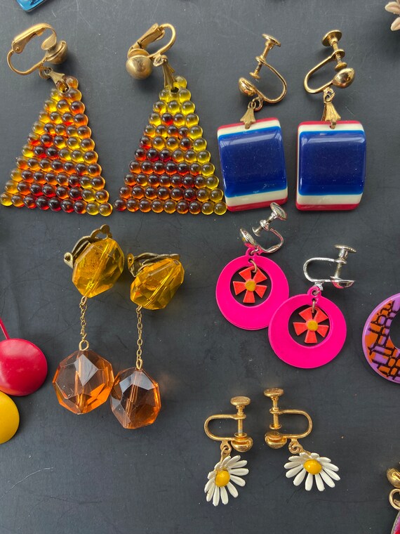 Vintage no pierce earrings clip on earrings 52 pa… - image 3