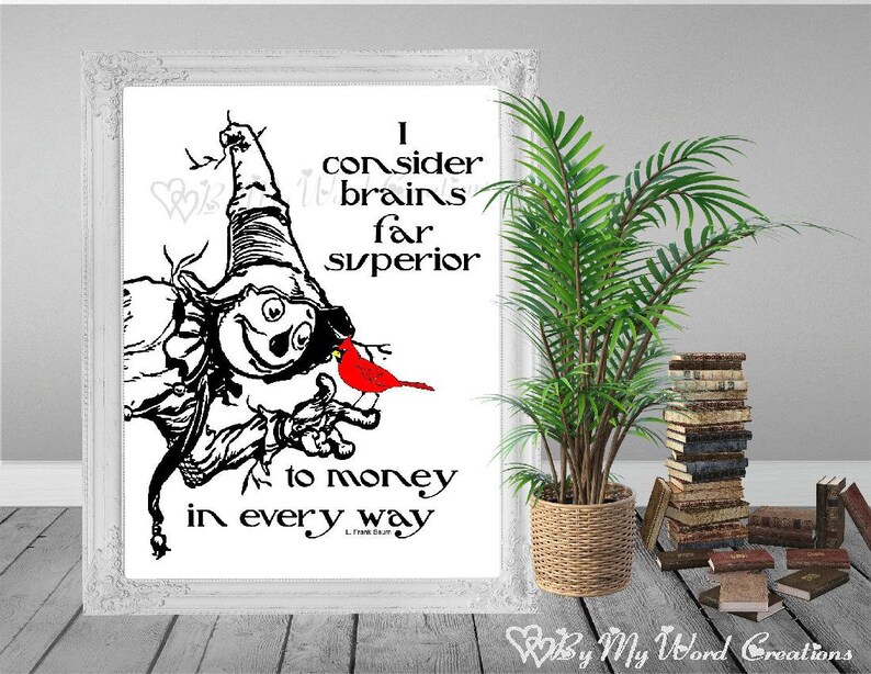 Wizard of Oz Art Scarecrow Art Wizard of Oz Citation Etsy