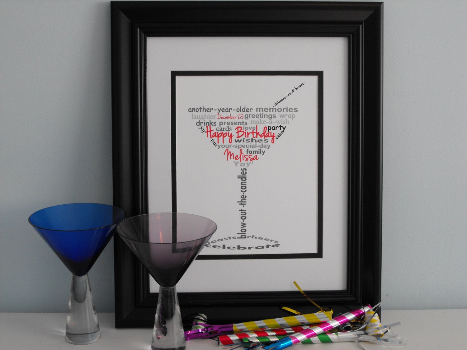 Personalized Martini Glass Word Art Martini Glass Wall Art Etsy