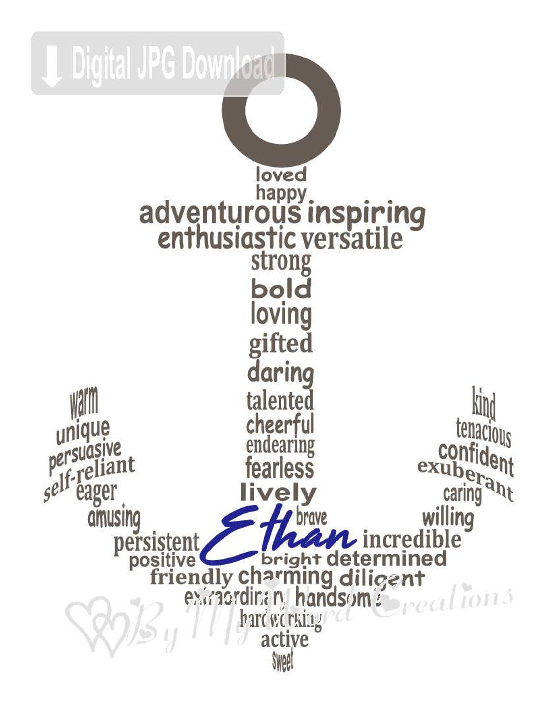 Personalized Anchor Word Art Anchor Word Art Boat Anchor Etsy