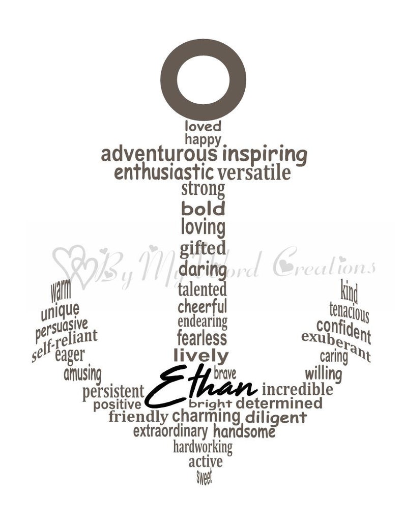 Personalized Anchor Word Art Anchor Word Art Boat Anchor Etsy