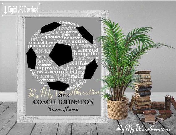 Personalized Soccer Coach Word Art Soccer Word Art Soccer Etsy