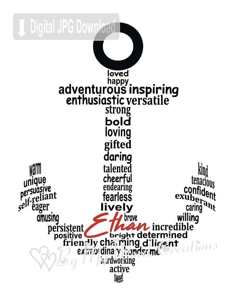 Personalized Anchor Word Art Anchor Word Art Boat Anchor Etsy