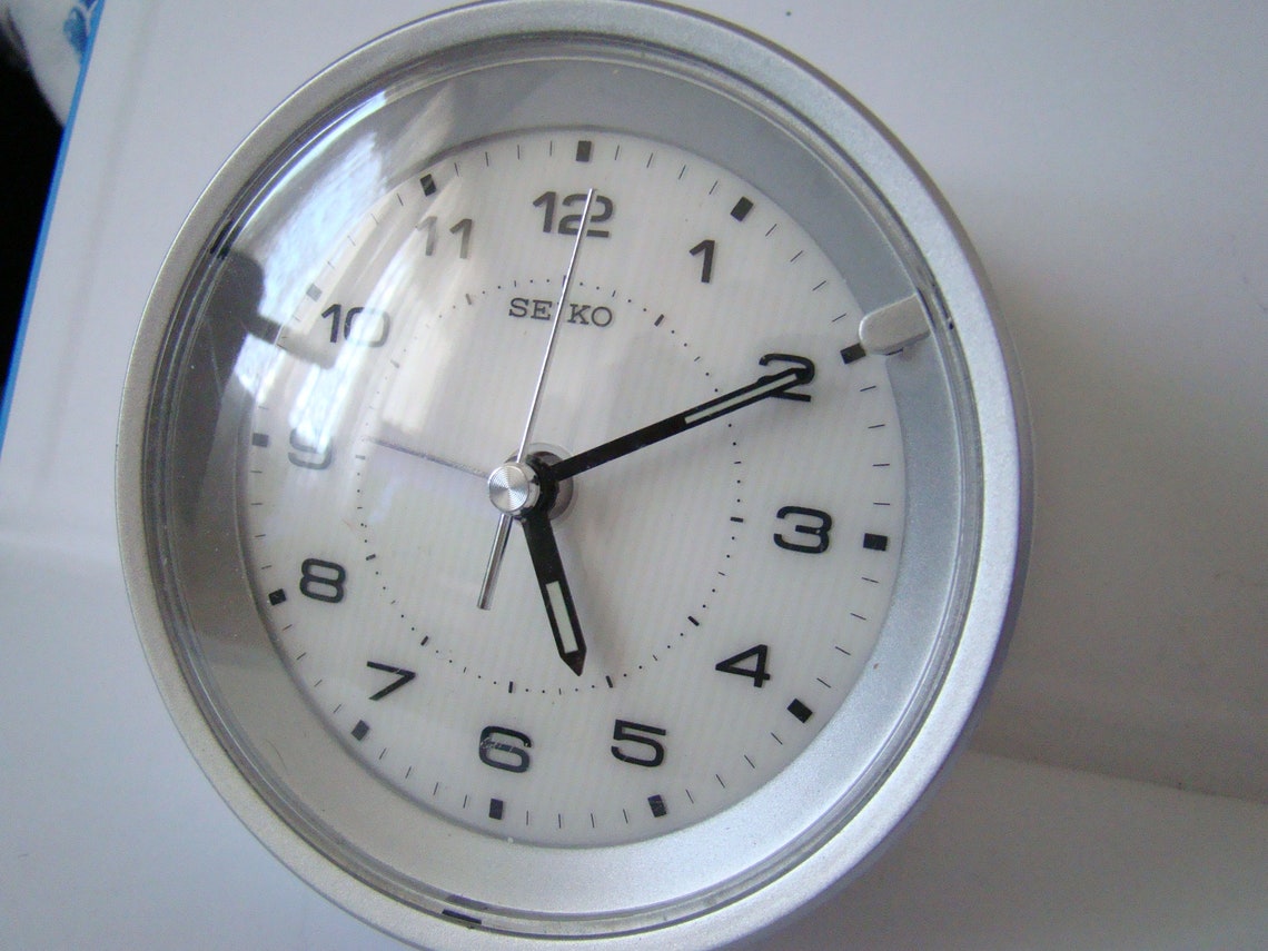 Vintage Seiko alarm desk clock Japan made quartz movement Etsy