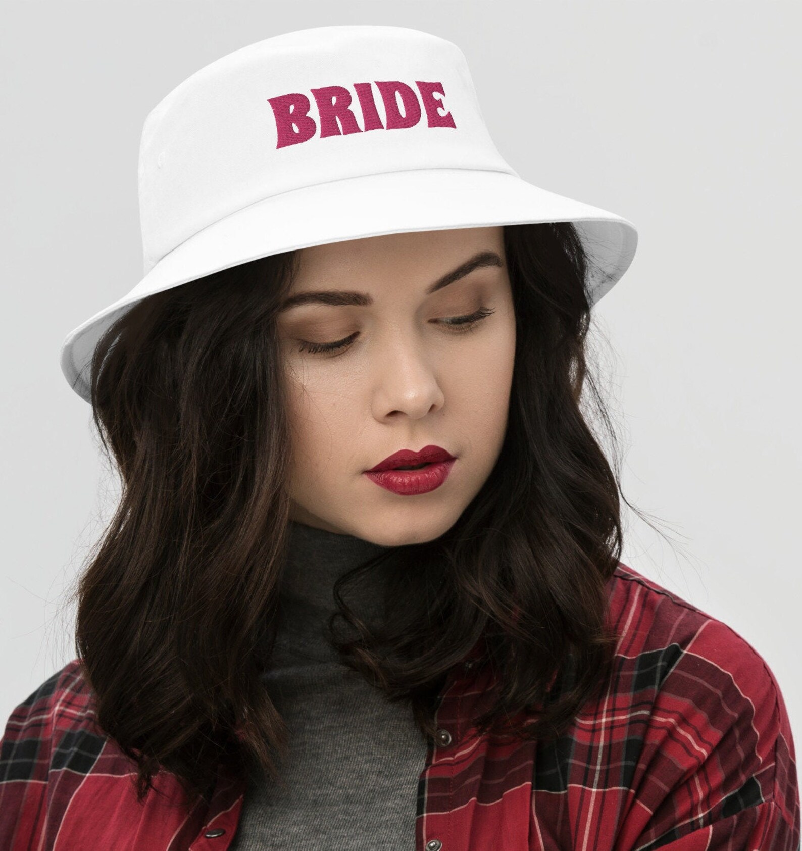 Bride Bucket Hat Pink 90s Bachelorette Party Theme Bridal Etsy