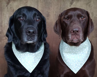 Sage polka dots snap on bandana dog bandana pet bandana