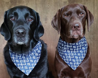 Navy Shibori snap on bandana dog bandana pet bandana