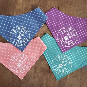 Tripod Squad snap on bandana dog bandana pet bandana