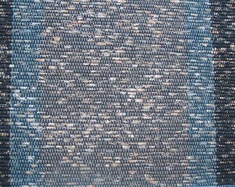 Beautiful  in  Blue !  Splashy blue rug with stripes and speckles.